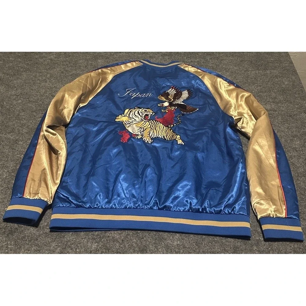 Standard Issue Silky Satin Smooth  Tiger Eagle Japan Bomber Jacket Men L